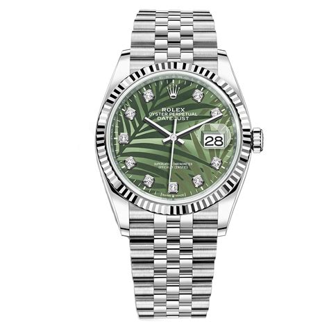 rolex green dial datejust 36|Rolex Datejust diamond dial 36mm.